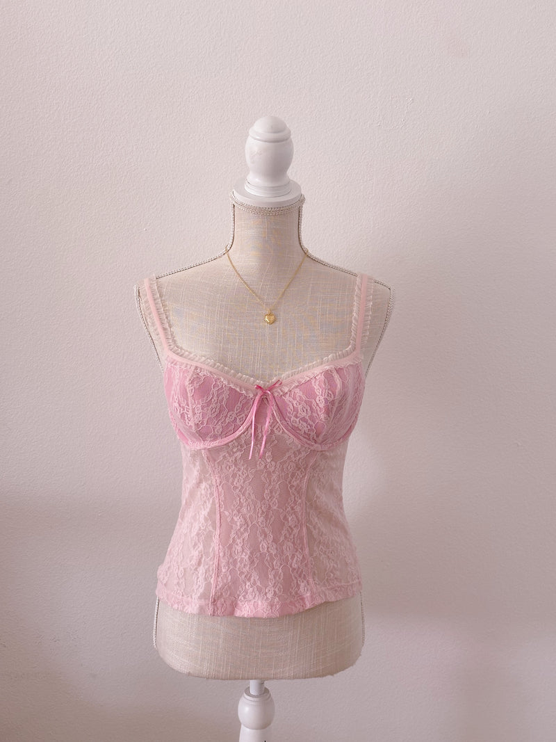 Vintage Victoria's Secret pink Sydney Carlson Bustier top size: L