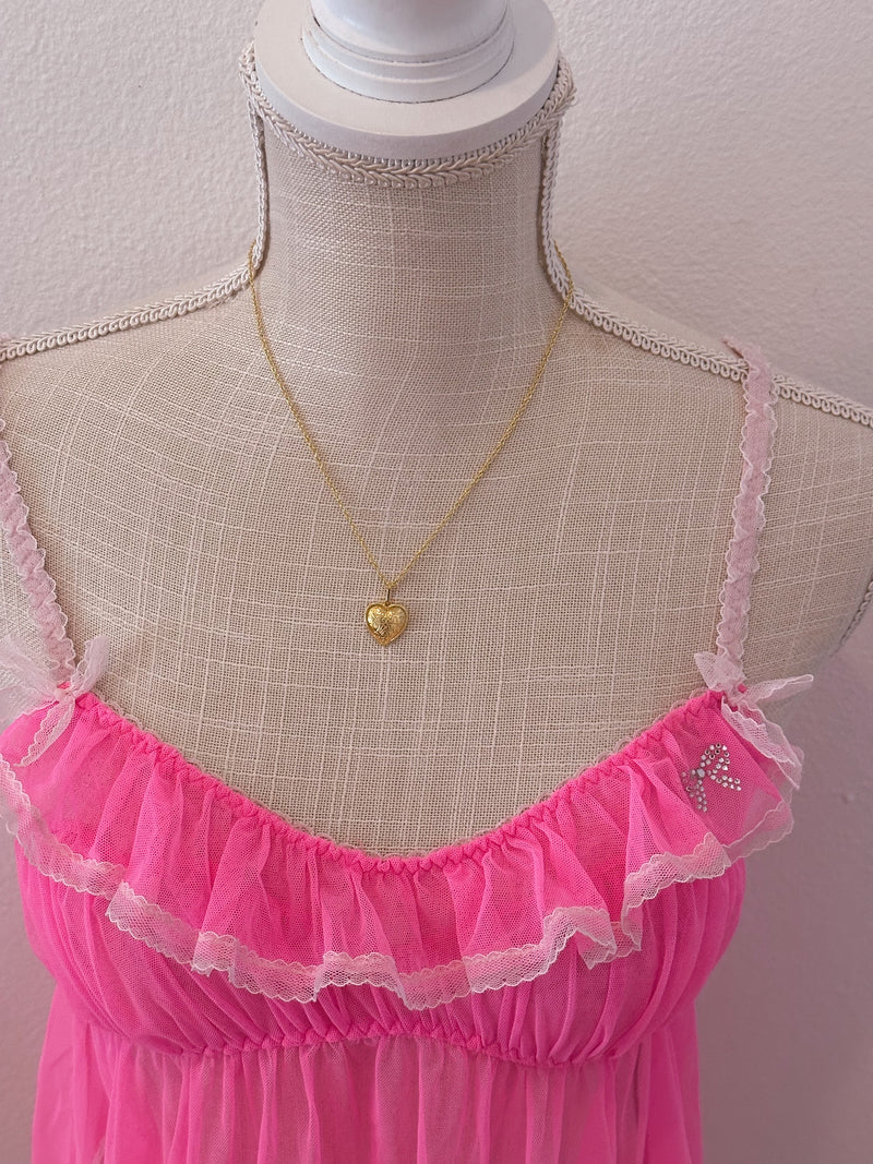 Vintage Victoria's Secret, hot pink baby doll top size: M