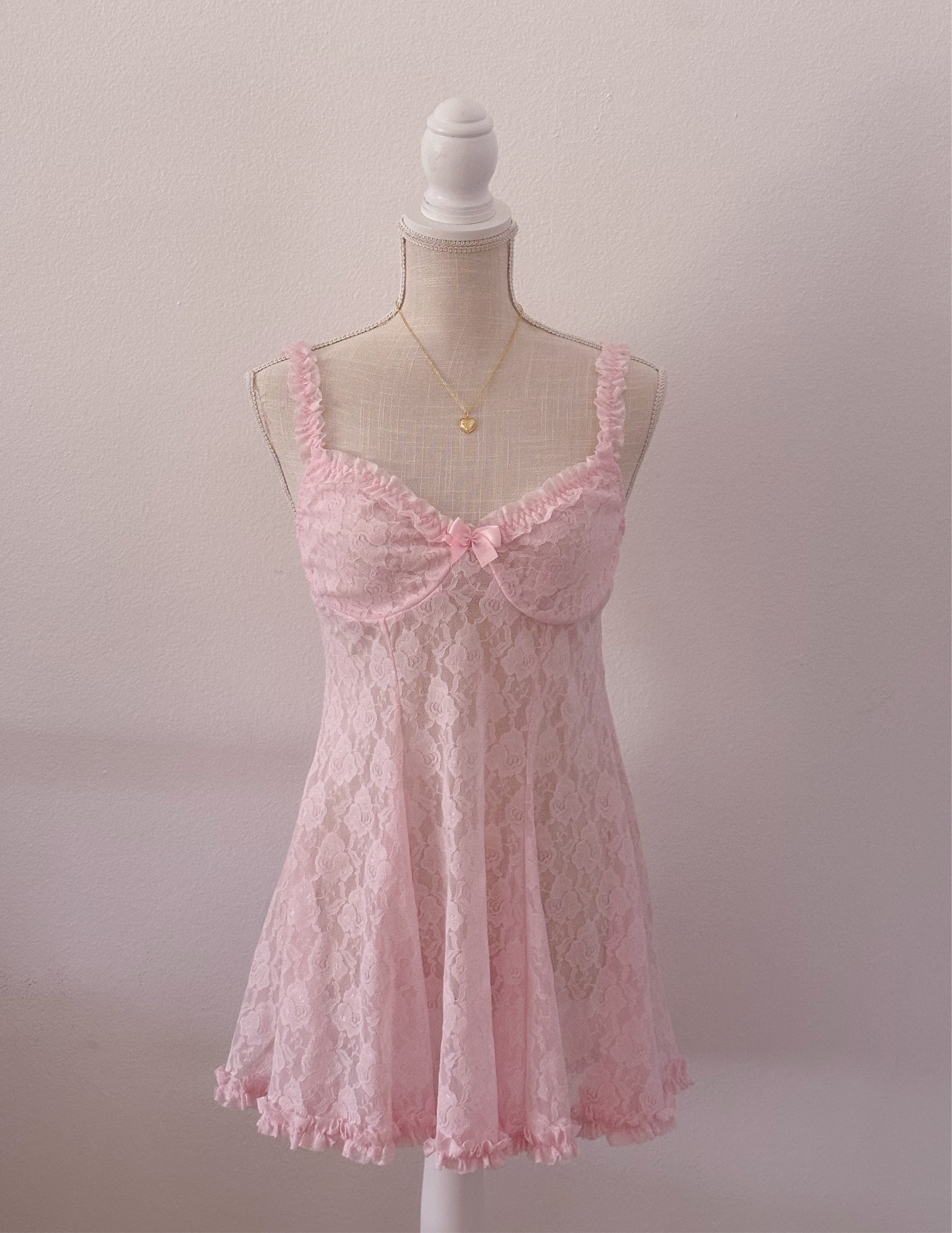 Vintage Madison Beer pink Babydoll slip dress size: S/M