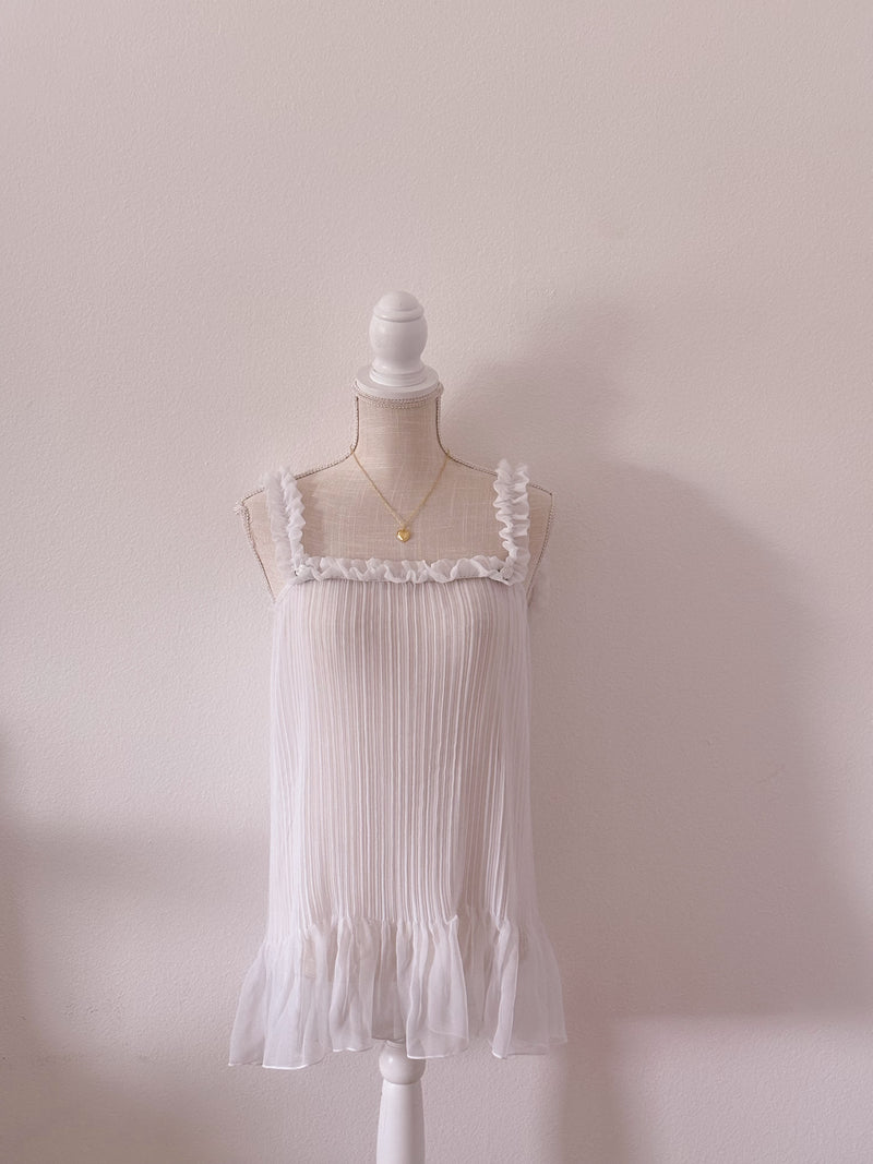 Vintage Victoria's Secret Sabrina Carpenter white babydoll slip dress