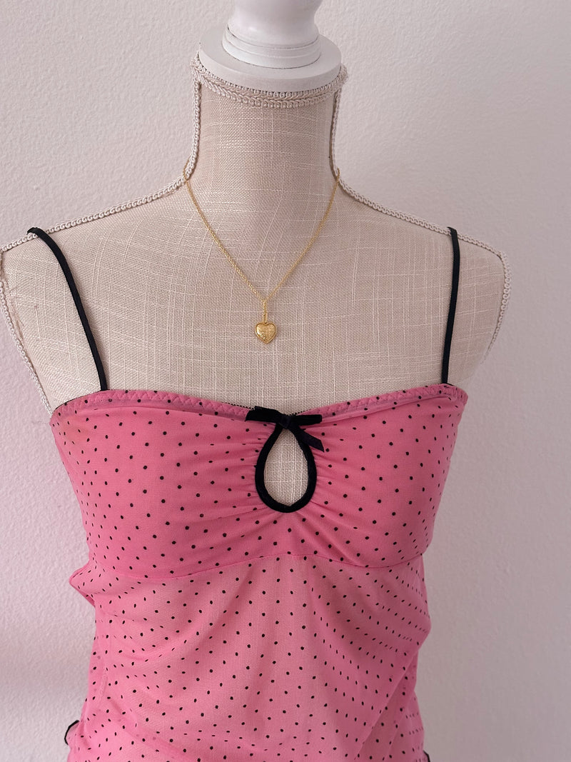 Vintage Victoria's Secret pink polka dot 2 piece set size: S