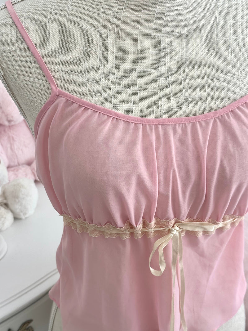 Vintage 2003 Victoria’s Secret Sheer Pink Cami Top Size: S