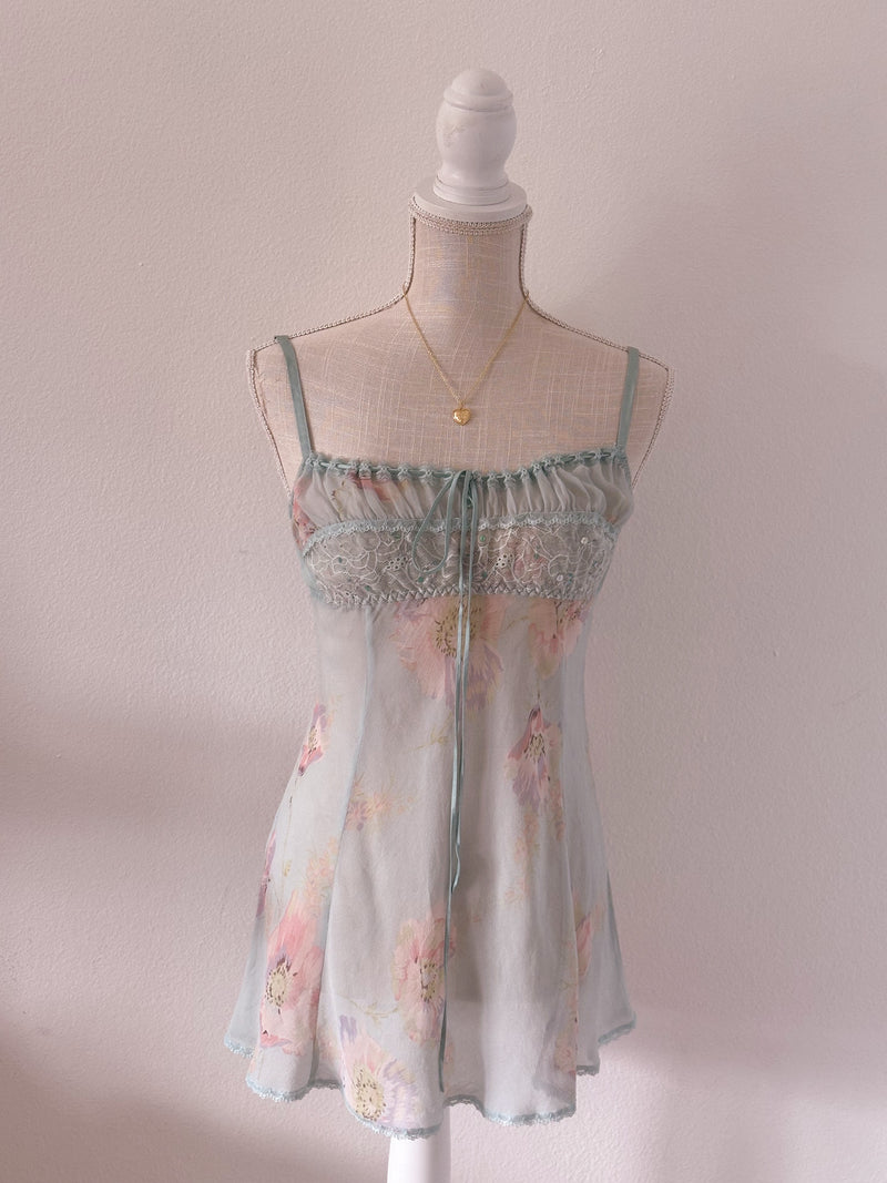 Vintage Victoria's Secret floral Chemise silk slip dress size: M