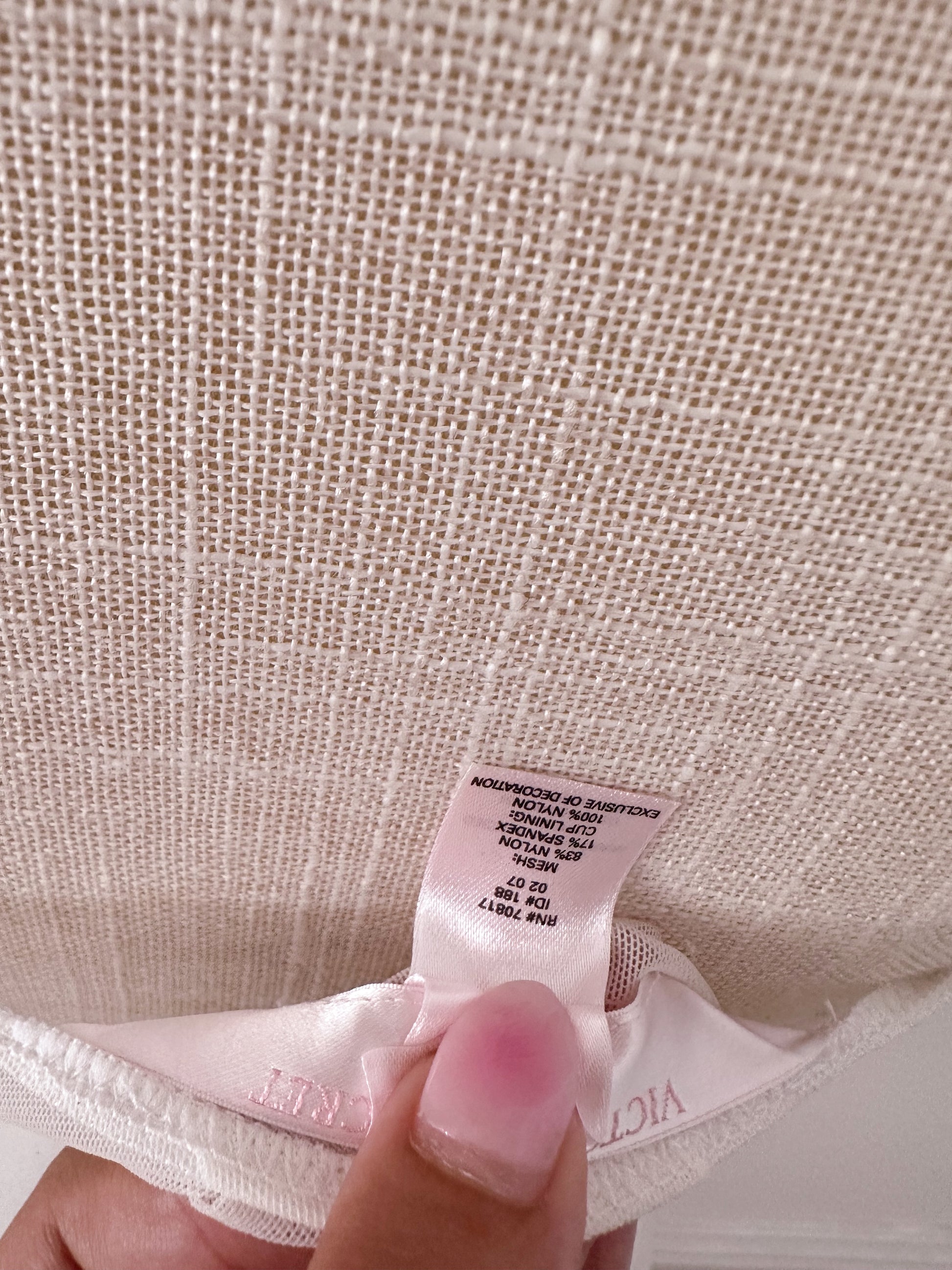 Sabrina Carpenter Vintage Victoria's Secret white and baby pink babydoll slip dress size: xs