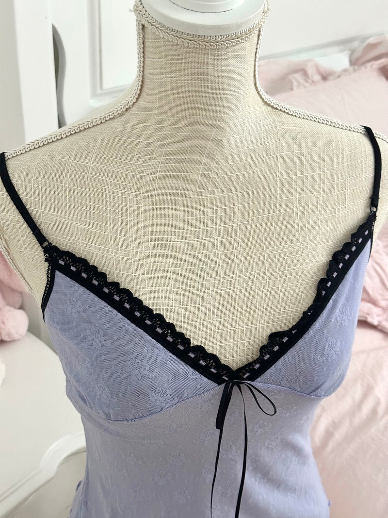 Vintage 2004 Victoria’s Secret Lilac & Black Sheer Cami Top Size: S
