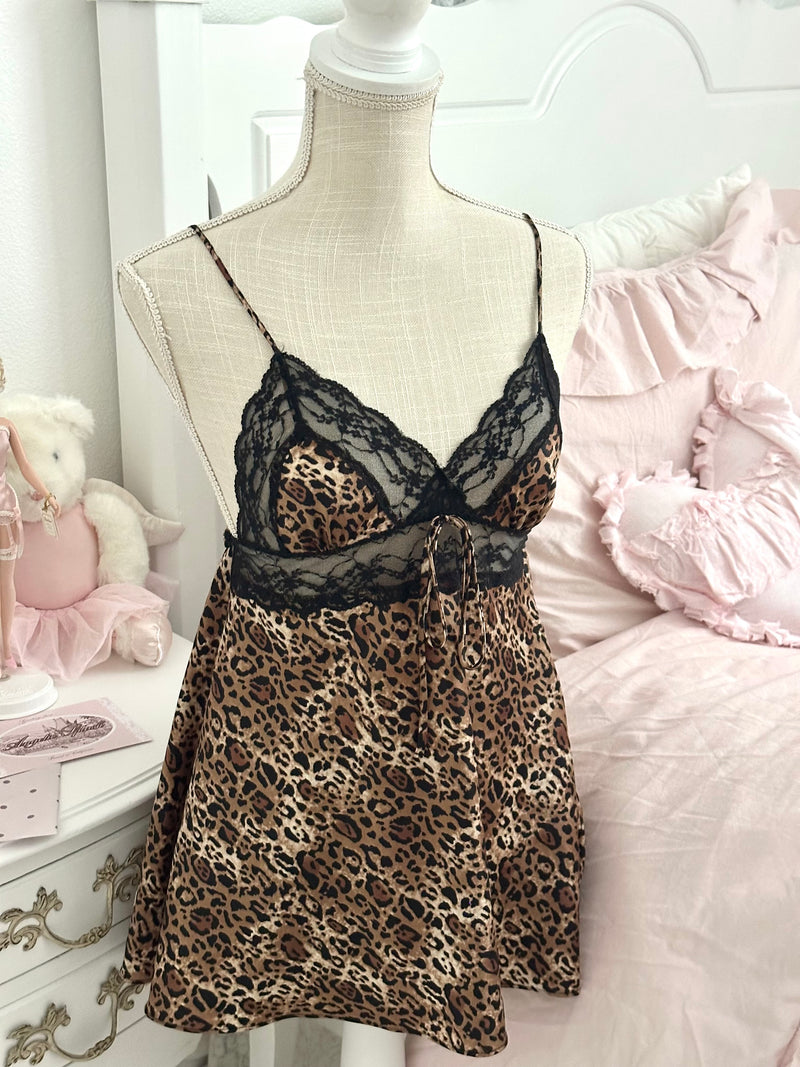 Vintage Victoria’s Secret 2011 Leopard Lace Babydoll Top Size S