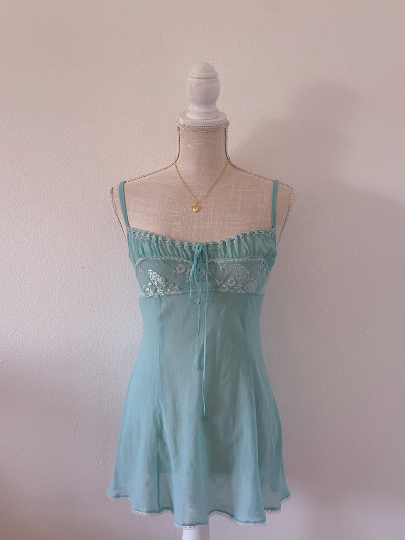 Vintage Victoria’s Secret Paris Hilton Blue Babydoll Slip Dress Size: S