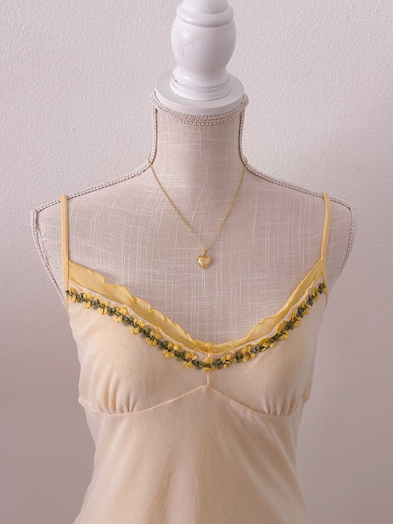 Vintage Victoria's Secret yellow sheer babydoll slip dress size: M