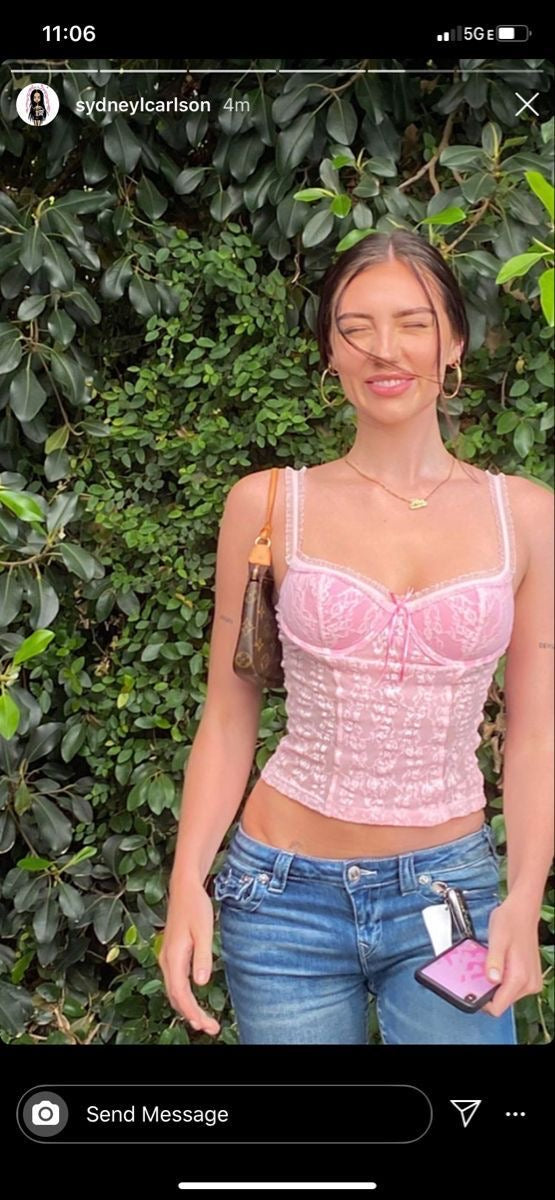 Vintage Victoria's Secret pink Sydney Carlson Bustier top size: L