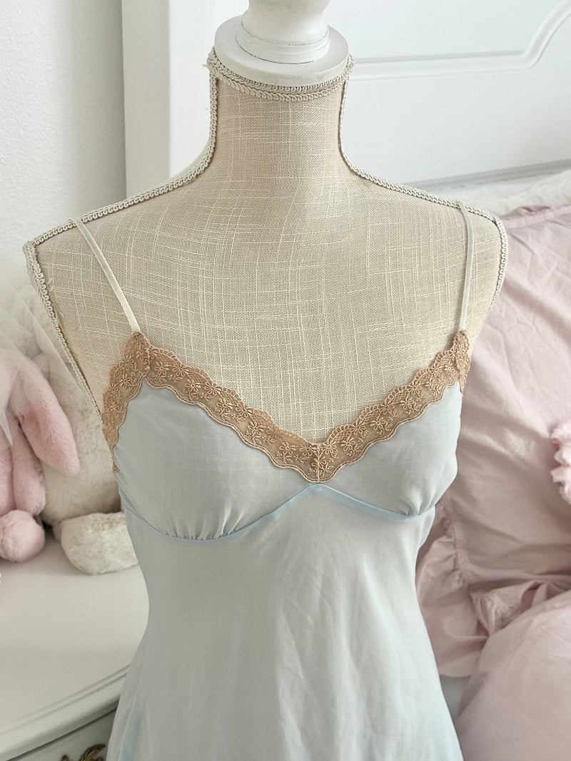 Vintage 2003 Victoria’s Secret Sheer Light Blue Slip Dress Size: XS