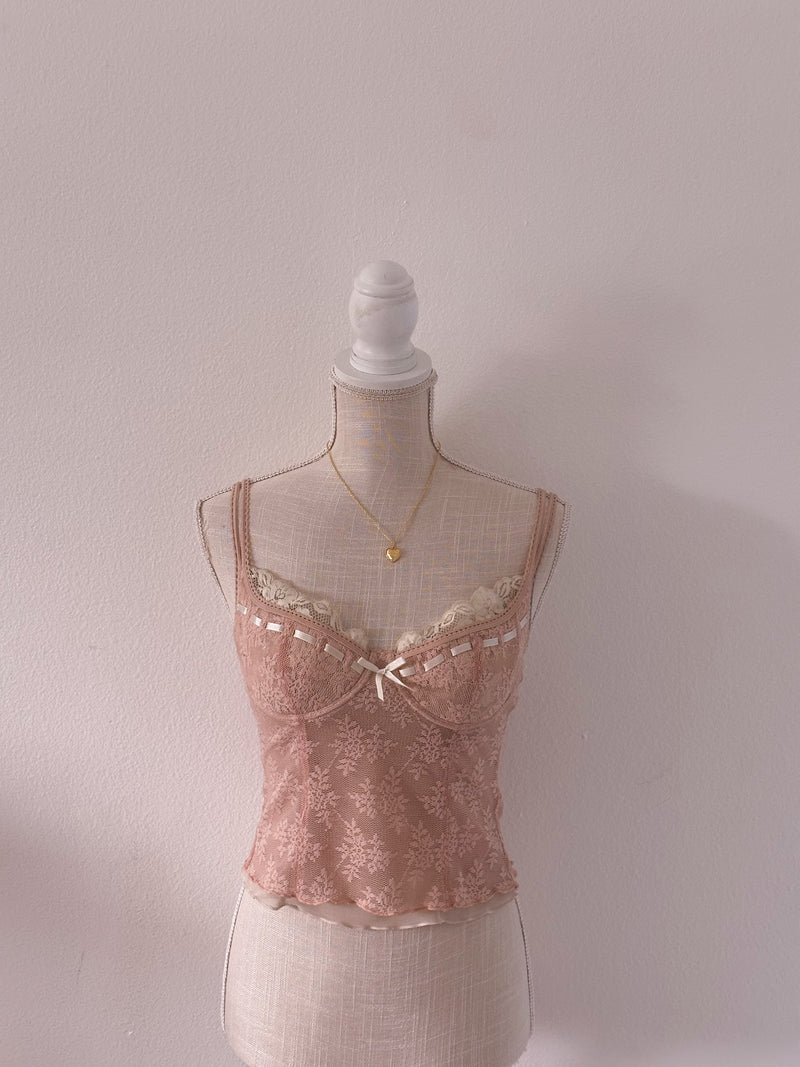 Vintage Victoria's Secret floral shabby chic corset top from 2003, Size: 34 C