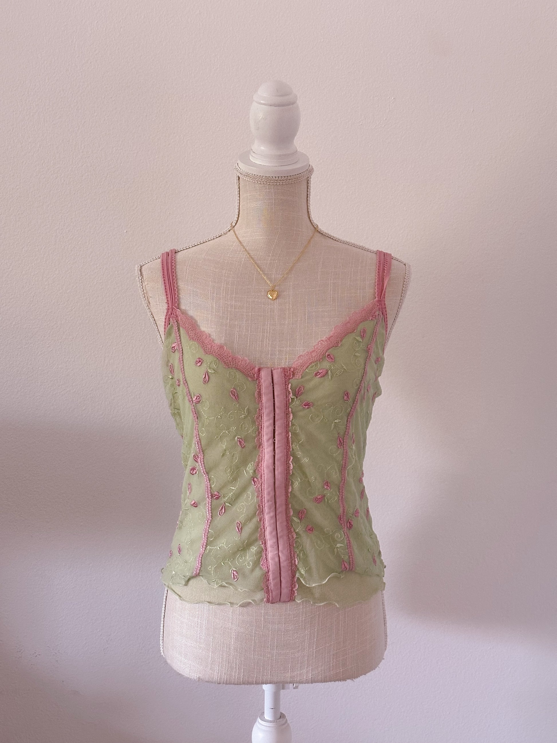 Vintage viral rampage green bustier cami top size: M/L