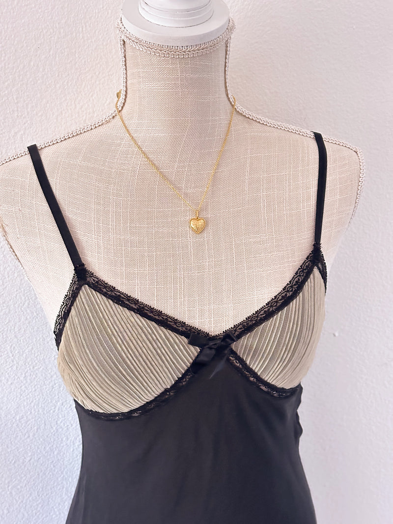 Vintage Victoria's Secret silk black slip dress size: XS
