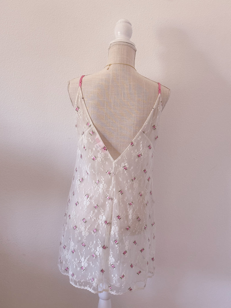 Vintage Victoria's Secret floral sheer slip dress Size: M