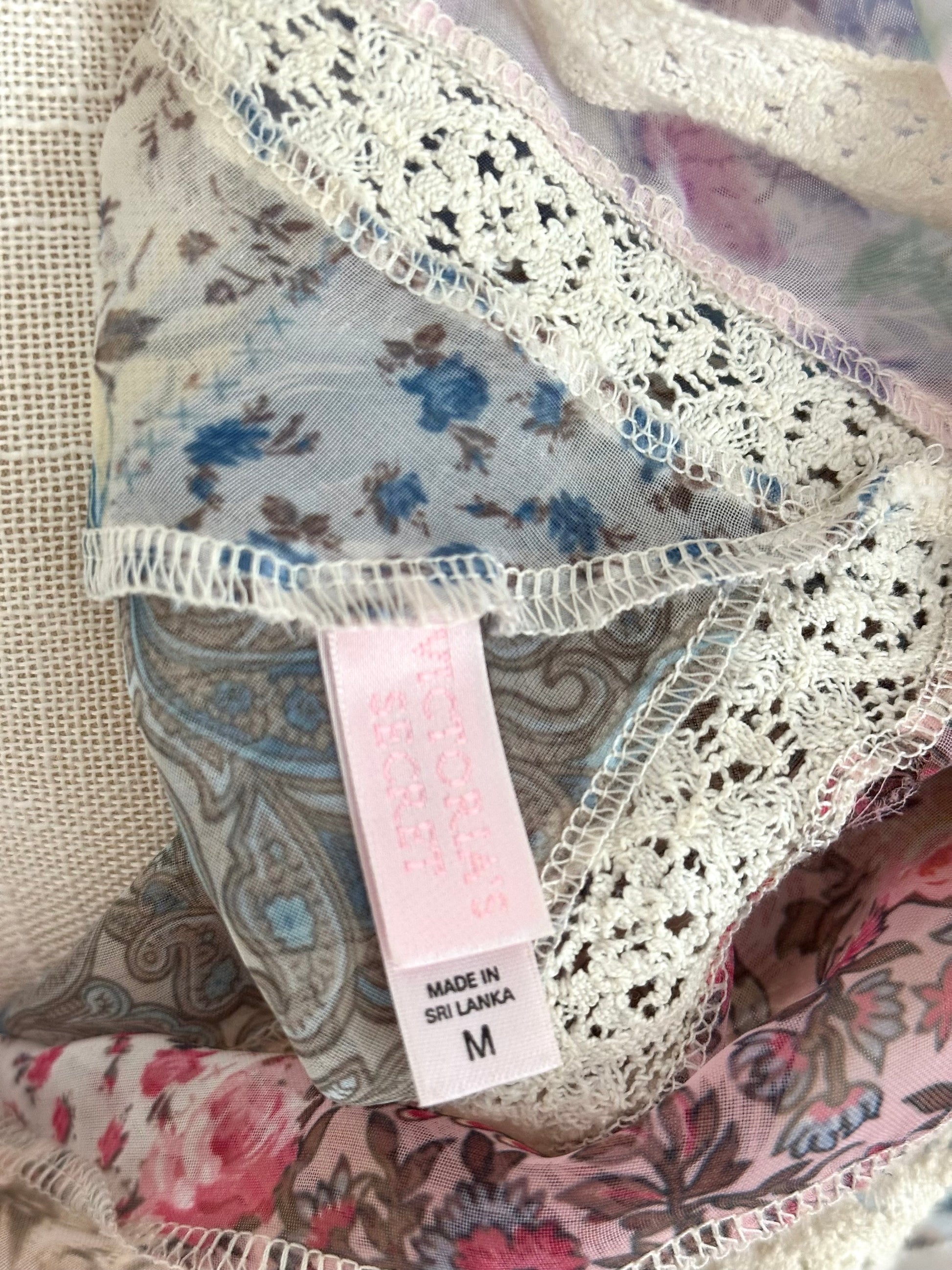 Vintage 2003 Victoria’s Secret Patchwork Sheer Cami Top Size: M