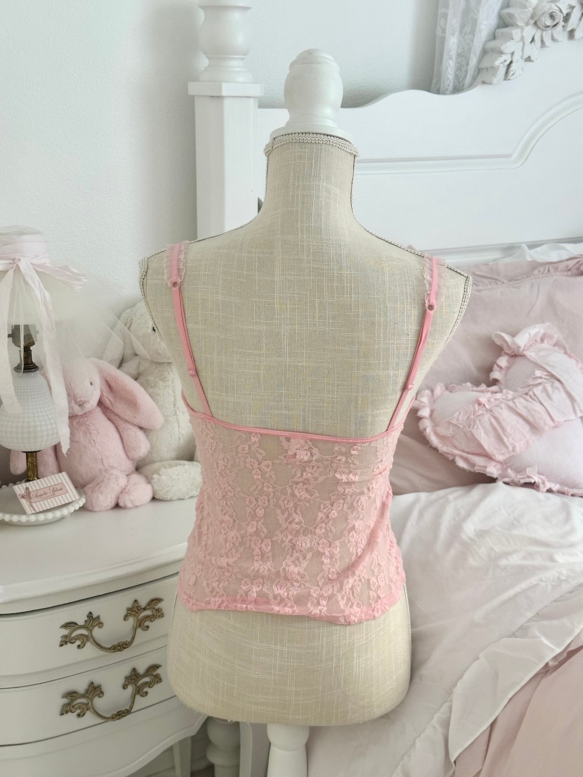 Vintage 2005 Victoria’s Secret Sydney Carlson Pink Bustier Lace Top Size: M