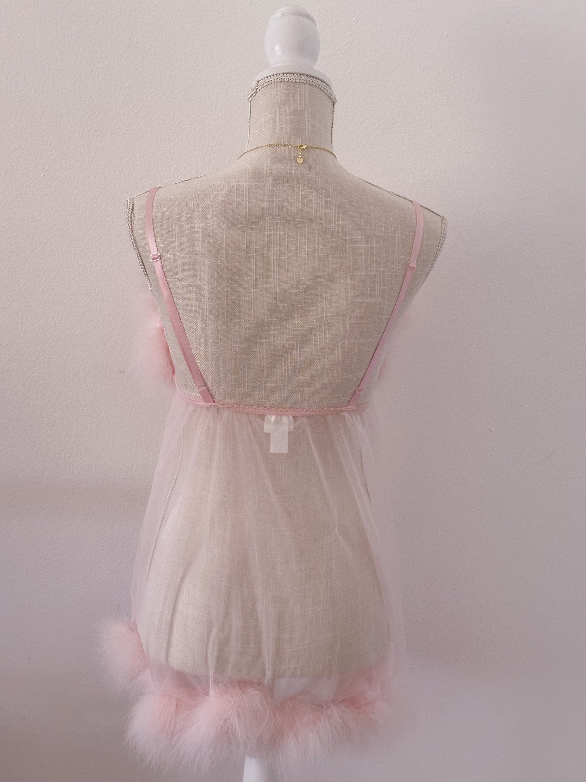 Vintage Fredrick's of Hollywood fembot pink lingerie babydoll size: one size