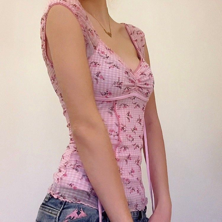 Pink Jane Norman milkmaid cami top size: S/M