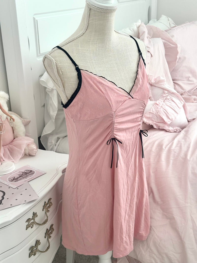 Vintage 2004 Victoria’s Secret Pink Modal Lace Slip Dress Size L