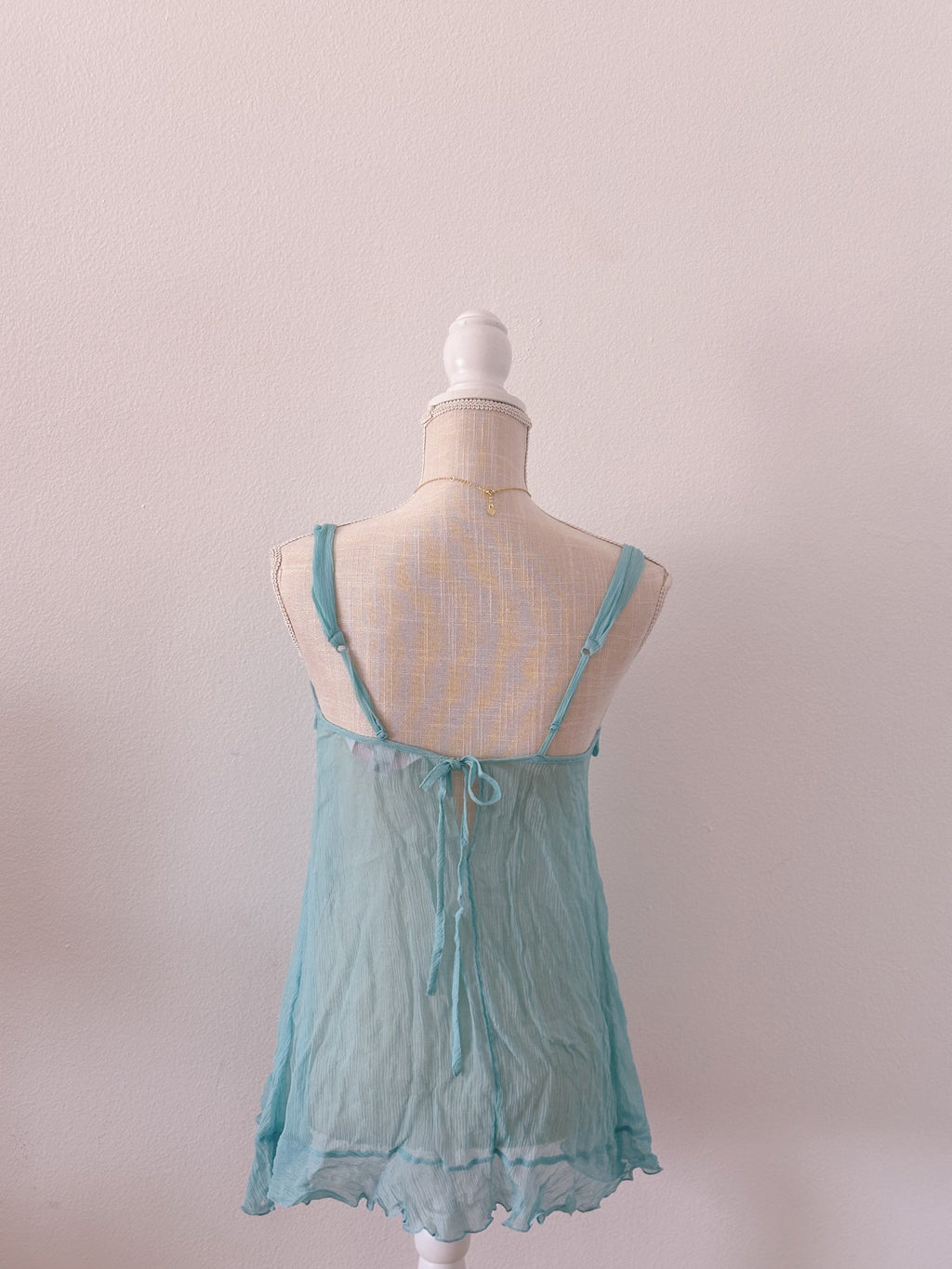 Vintage Silk Victoria's Secret blue sheer babydoll slip dress size: XS