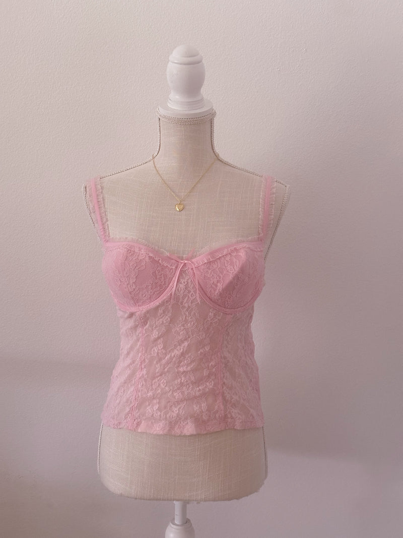 Victoria's Secret pink Sydney Carlson bustier top size: L