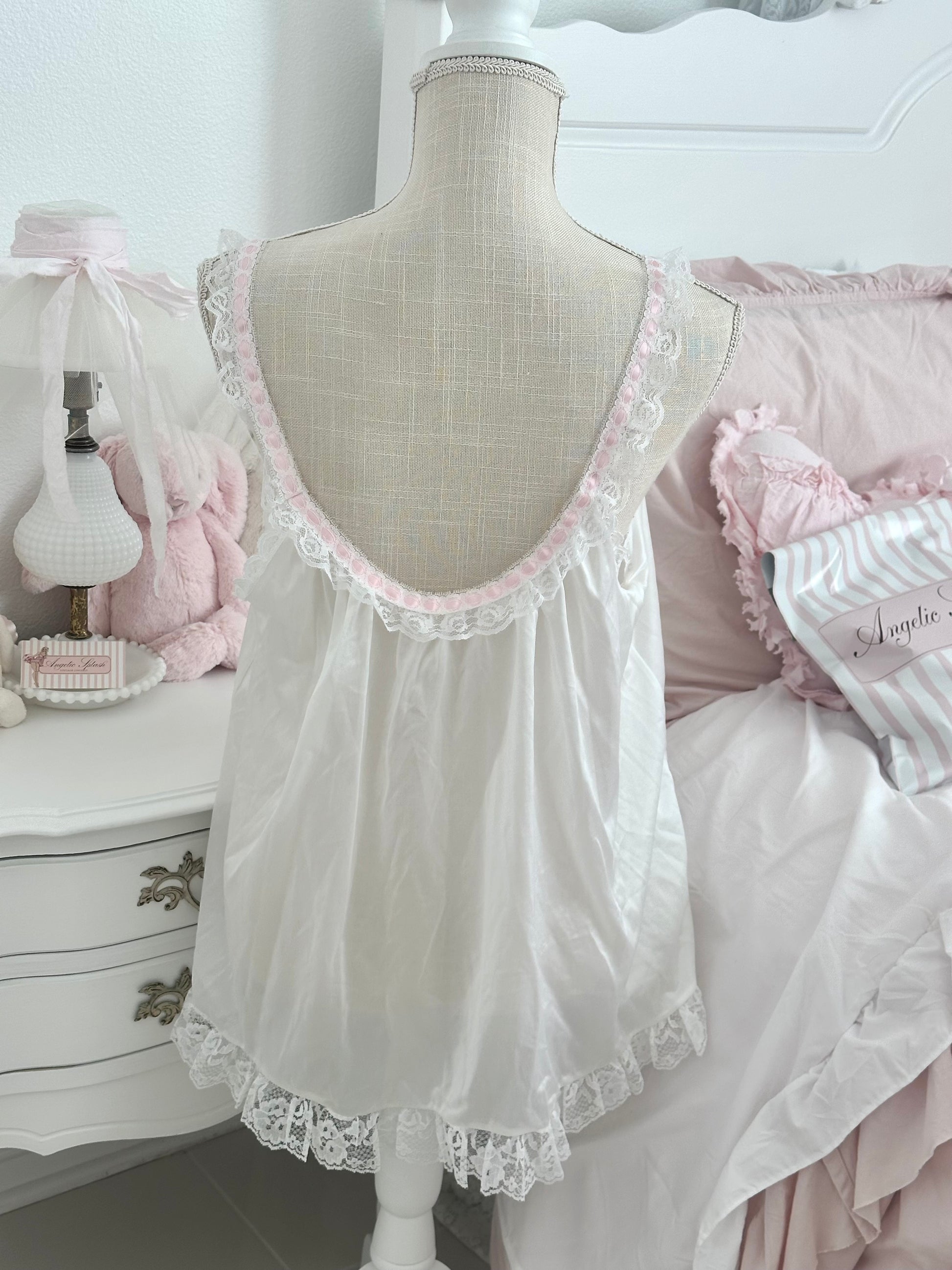 Authentic 1970s Nylon Babydoll Matching Set Size: L