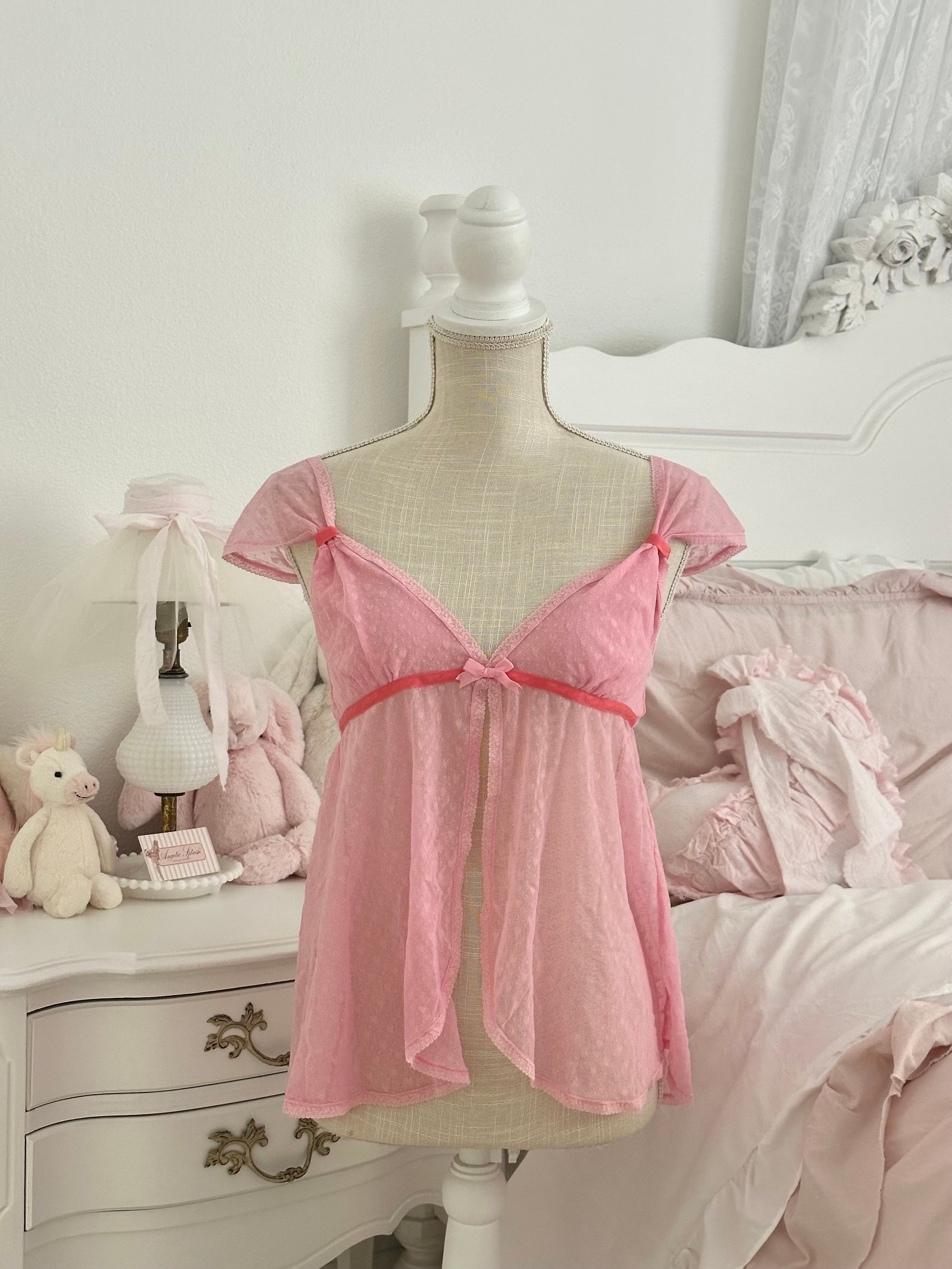 Vintage 2005 Victoria’s Secret Angels Collection Pink Sheer Cami Top Size: M