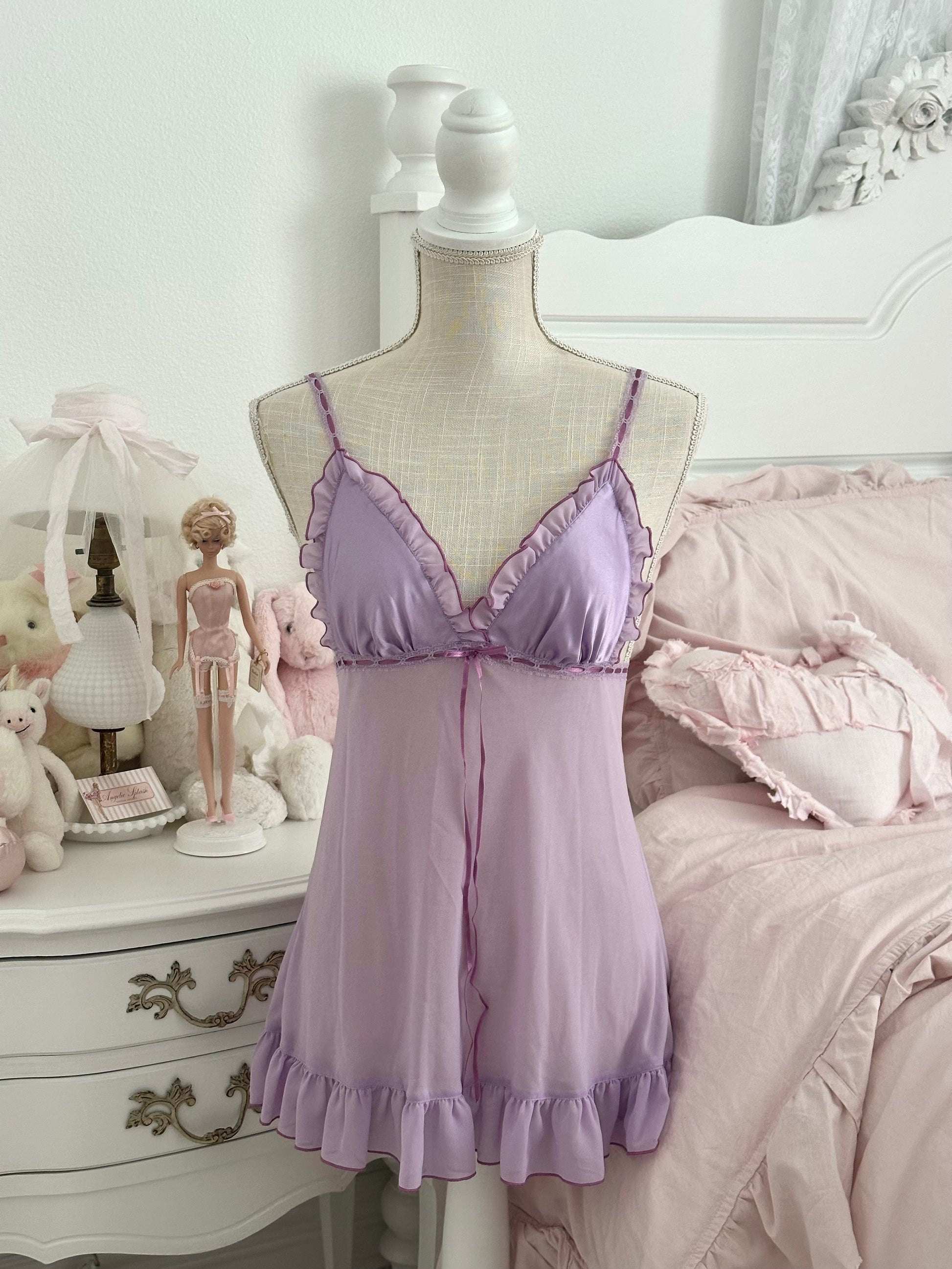 Vintage 2004 Victoria’s Secret Purple Sheer Slip Dress Size: XS