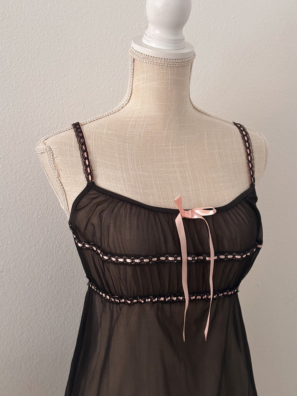 Victoria's Secret black milkmaid slip dress cami top