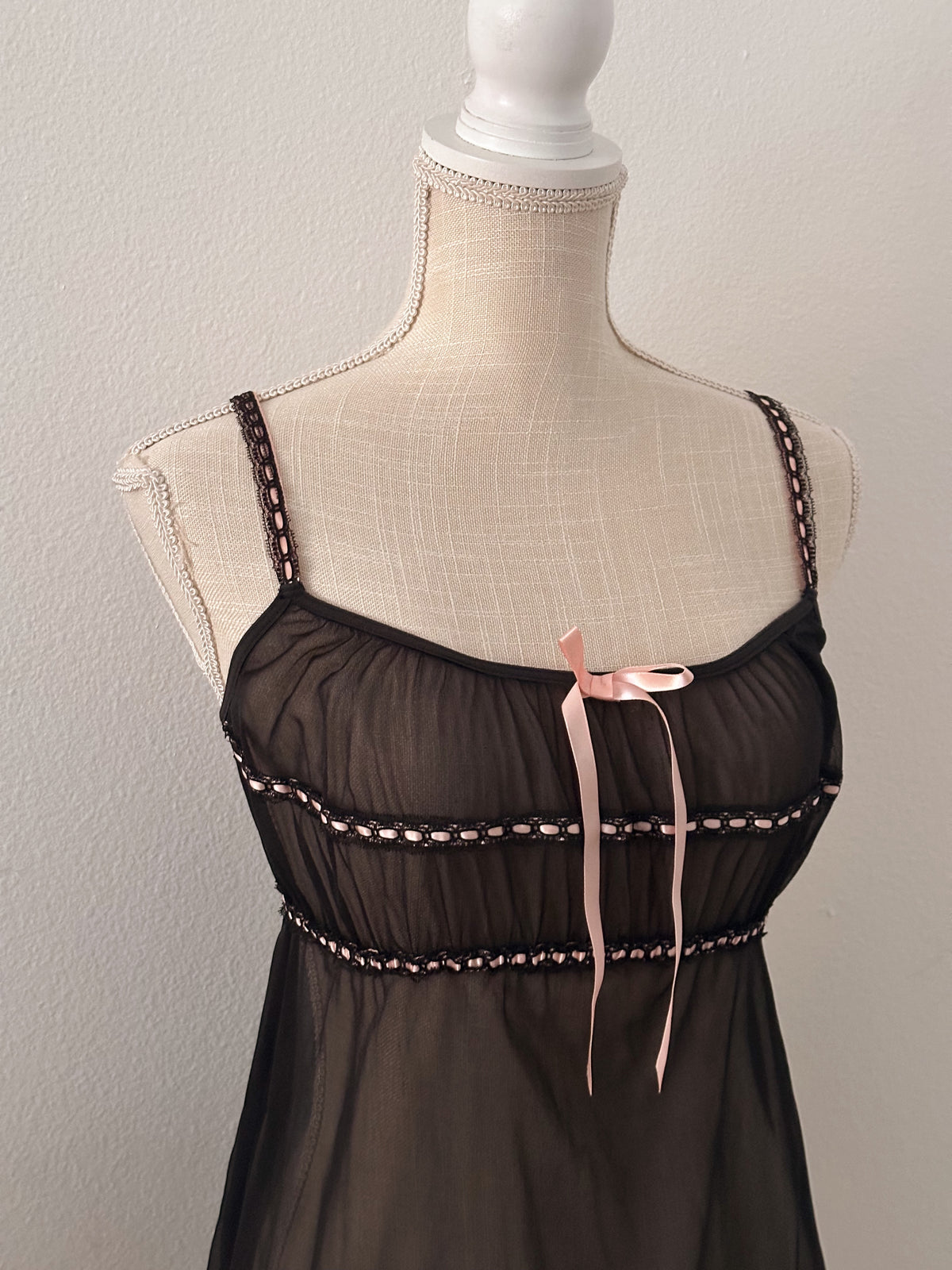 Victoria's Secret black milkmaid slip dress cami top