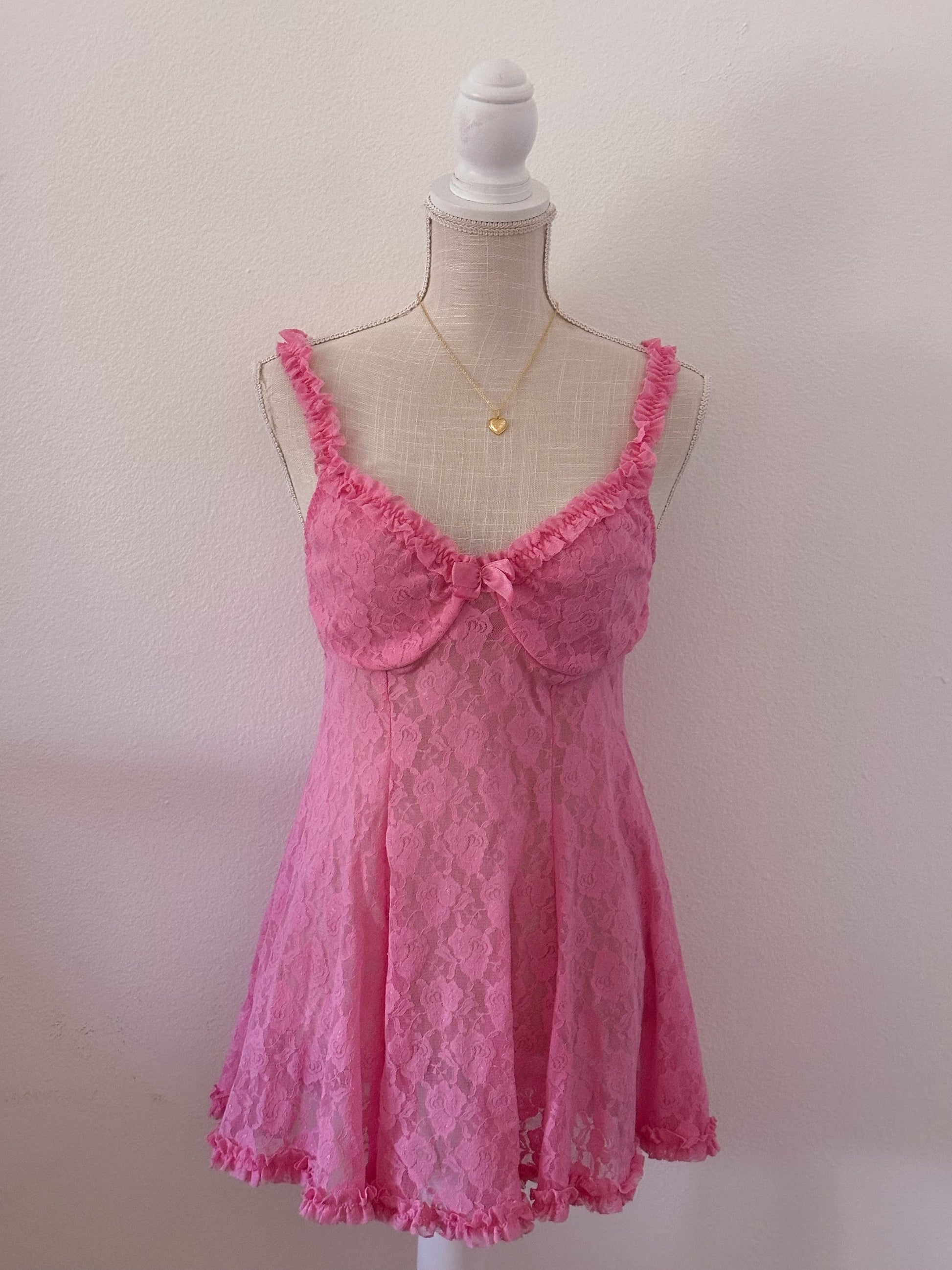 Vintage Cinema Etoile Madison Beer babydoll slip dress size: L