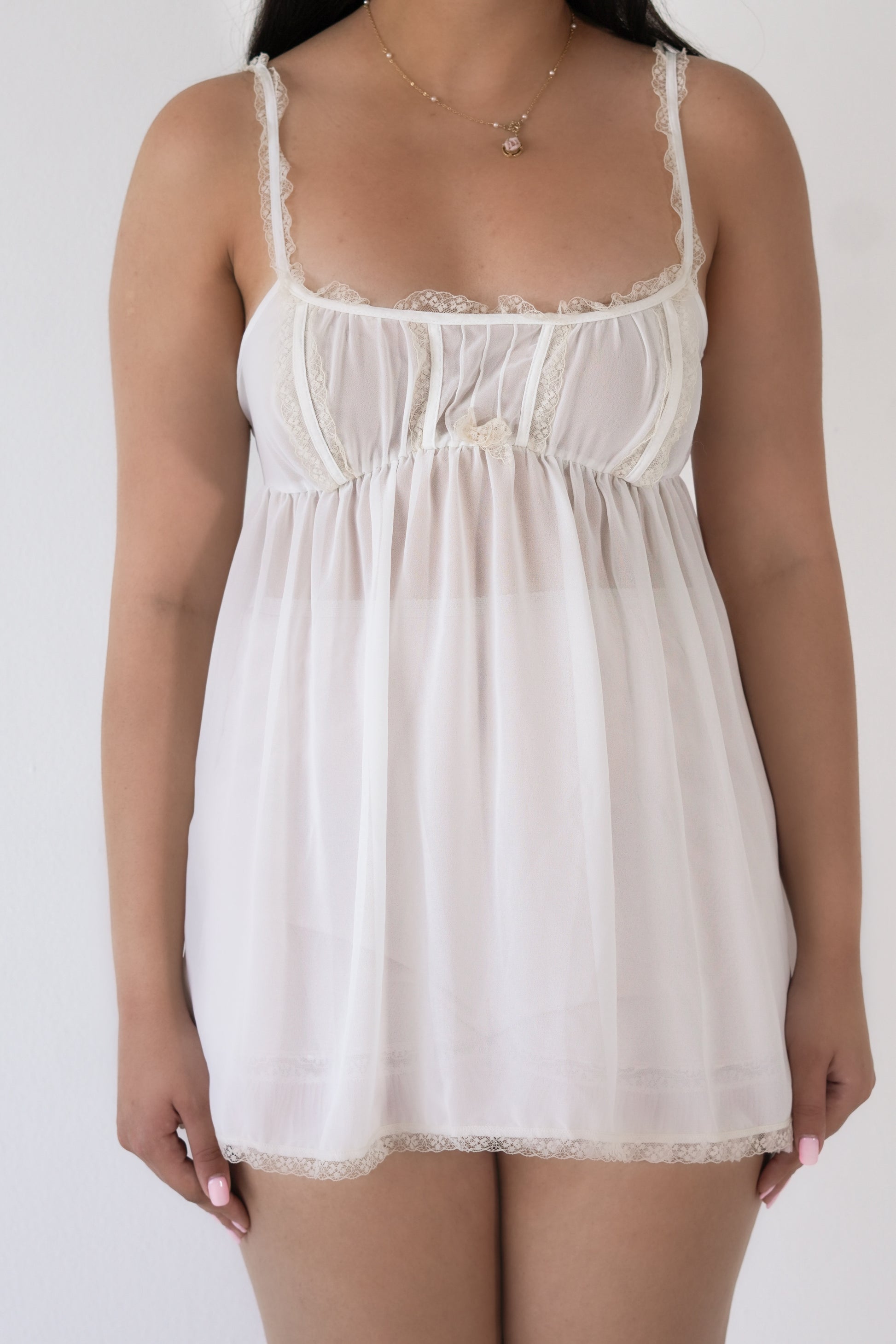 Victoria's Secret white babydoll sheer cami top Size: S
