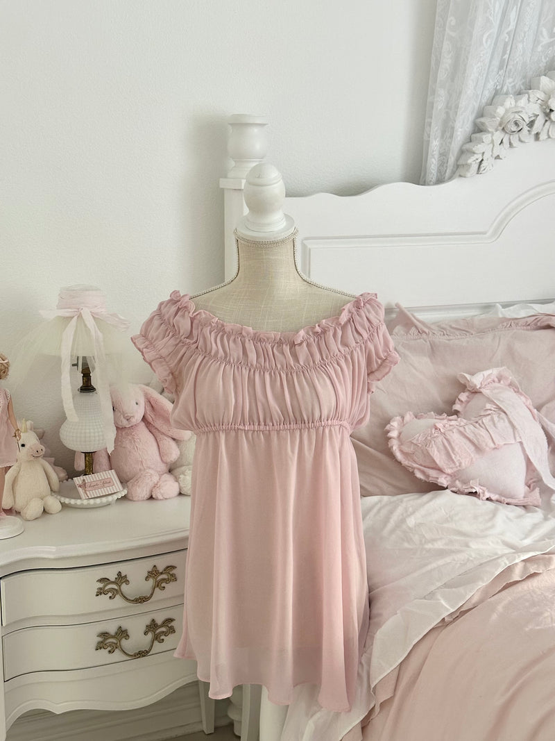 Vintage 2002 Victoria’s Secret Pink Ruffle Milkmaid Babydoll Size: S