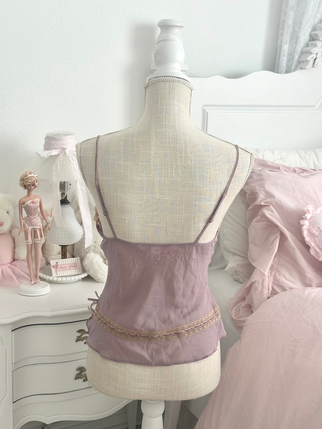 Vintage 2003 Victoria’s Secret Purple Sheer Lace Cami Top Size: S