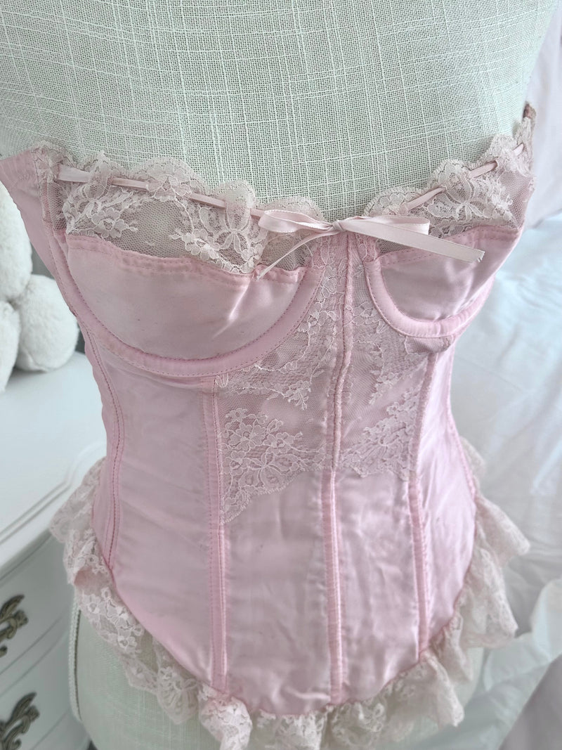 Authentic 1970s Glydons Pink Corset Top Size: XS/S￼