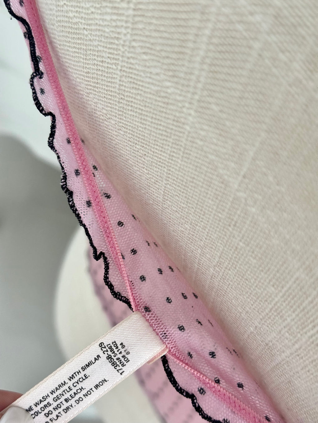 Vintage 2004 VS pink sheer black polka dot cami size S