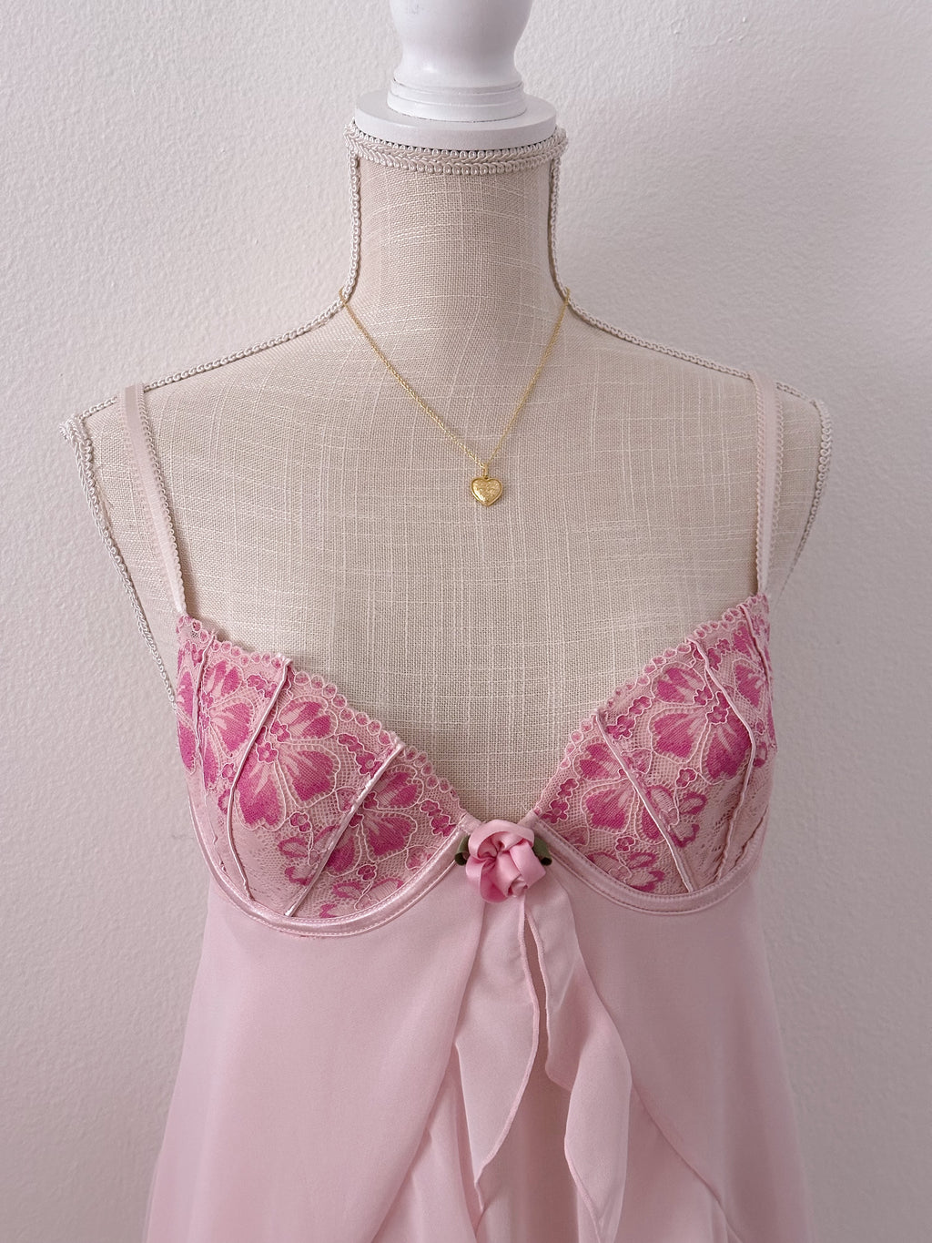 Vintage aurora pink babydoll slip dress size: M