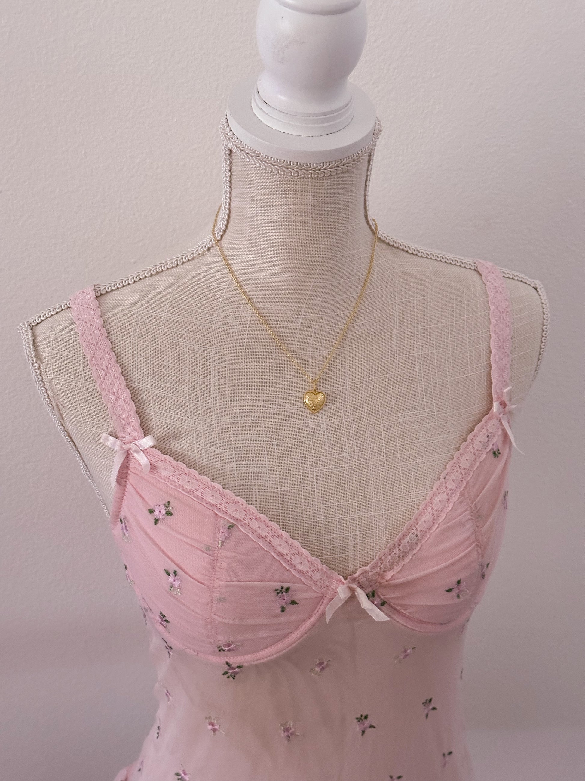 Vintage Pink shabby chic Babydoll top size: M