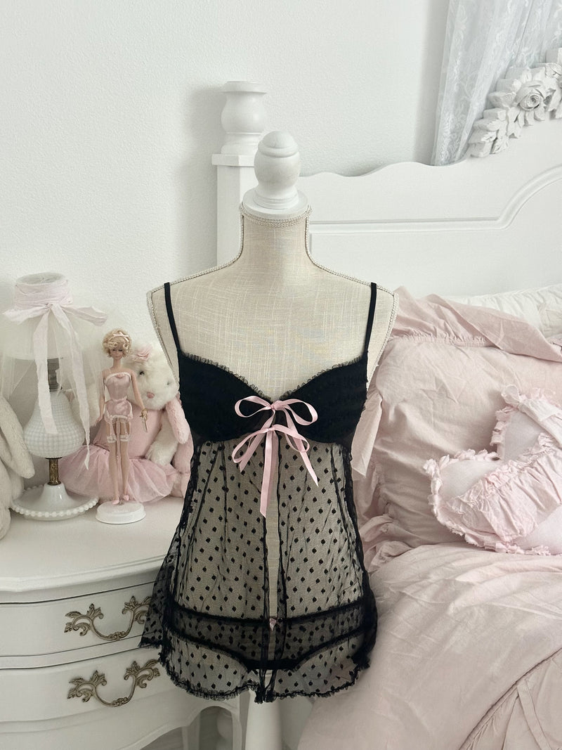 Vintage 2010 Victoria’s Secret Sexy Little Things Black Babydoll set Size 34B/S