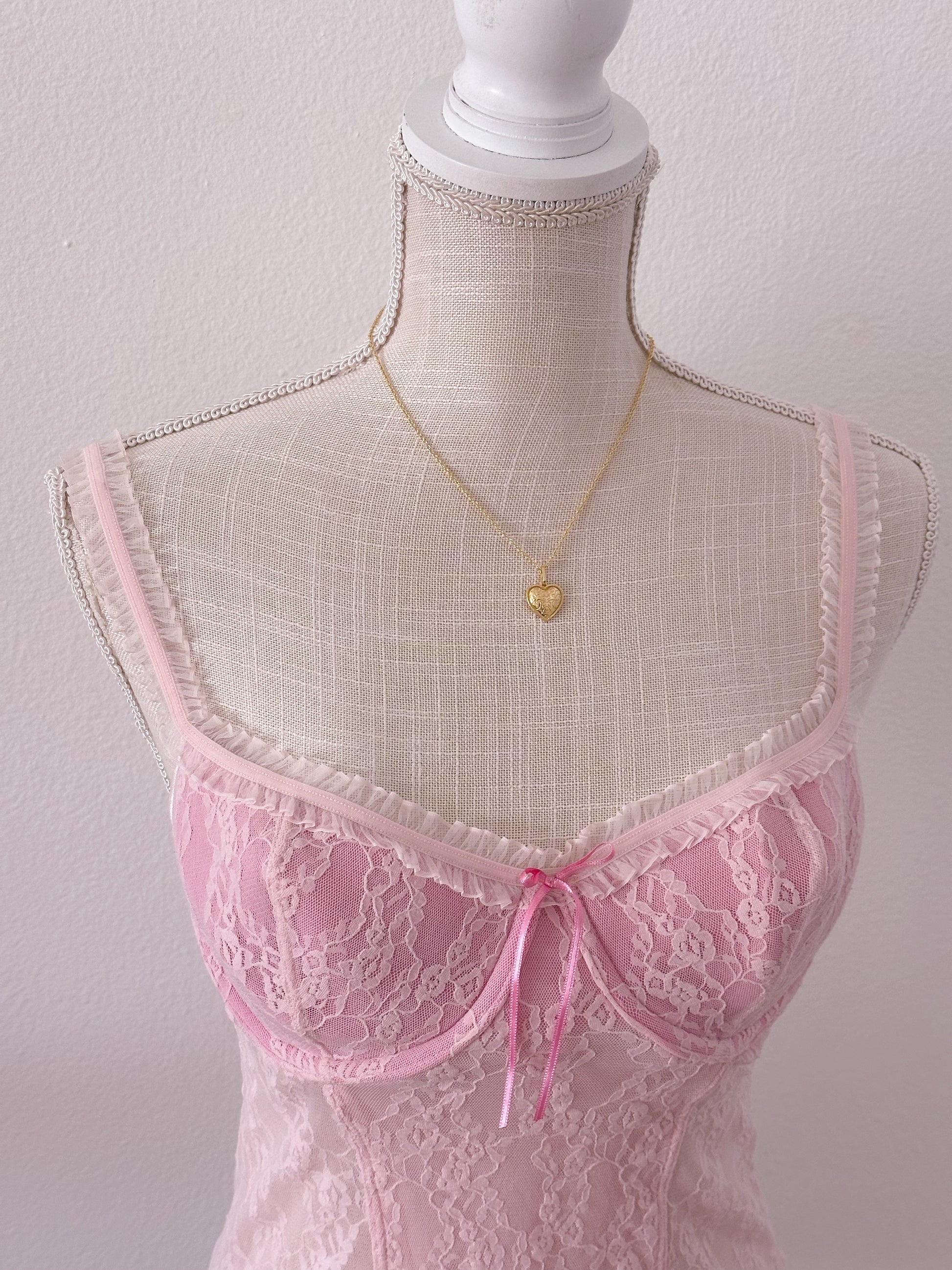 Vintage Victoria's Secret pink Sydney Carlson Bustier top size: L