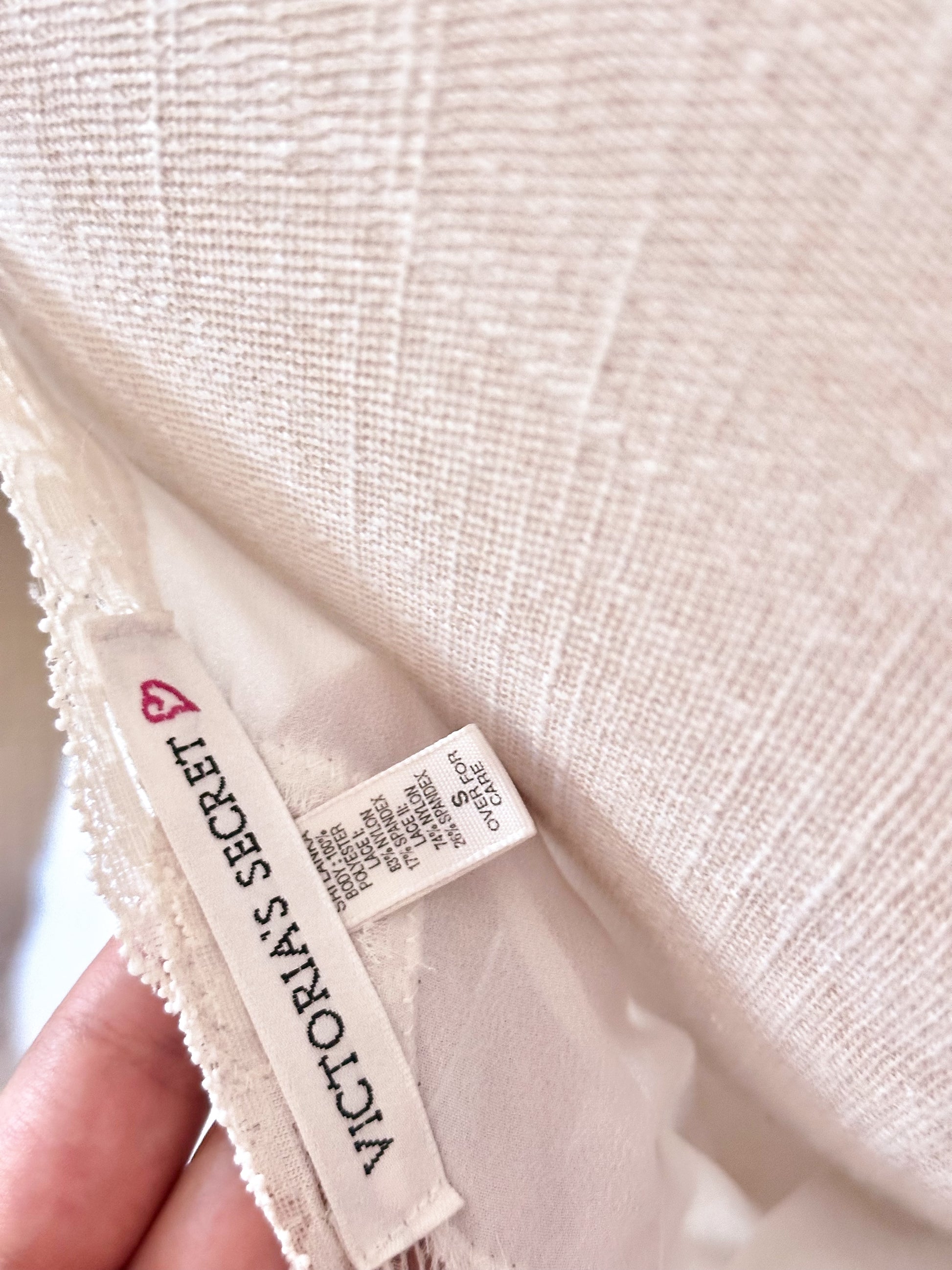 Vintage 1990s Victoria’s Secret White Shabby Chic Babydoll Slip Dress Size: S