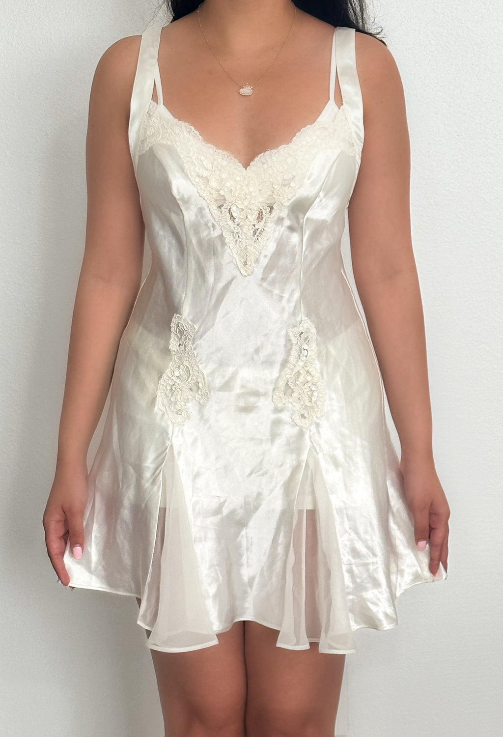 Vintage 1990s Victoria’s Secret White Babydoll Slip Dress Size: S