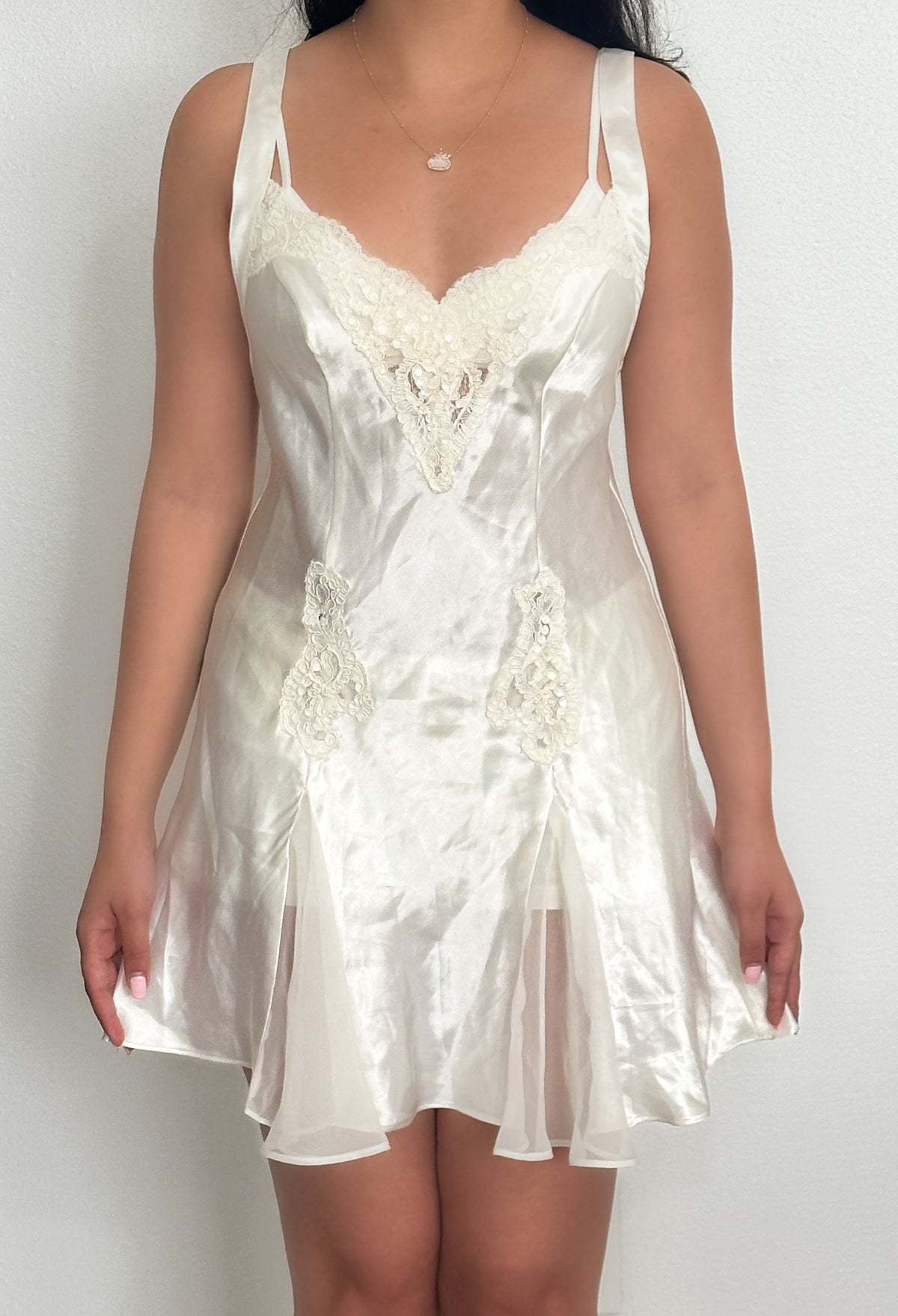 Vintage 1990s Victoria’s Secret White Babydoll Slip Dress Size: S