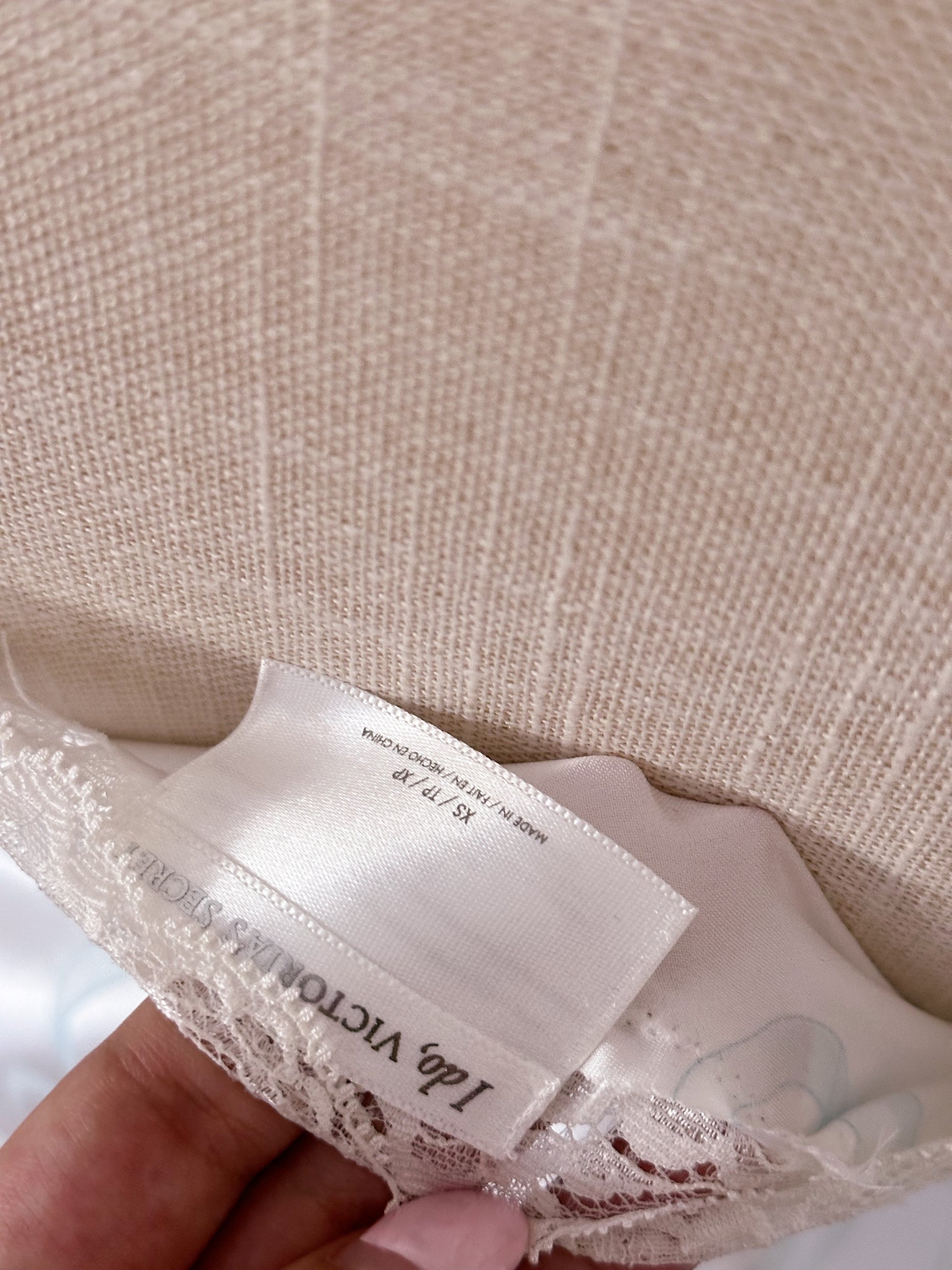 Vintage Victoria's Secret white ribbon babydoll slip dress size: XS