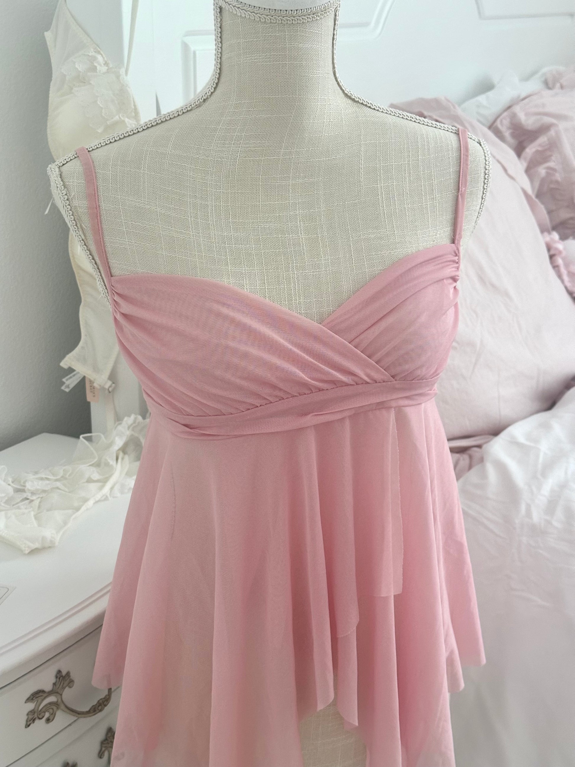 Vintage 2004 Victoria’s Secret Fairy Pink Tiered Cami Top Size: S