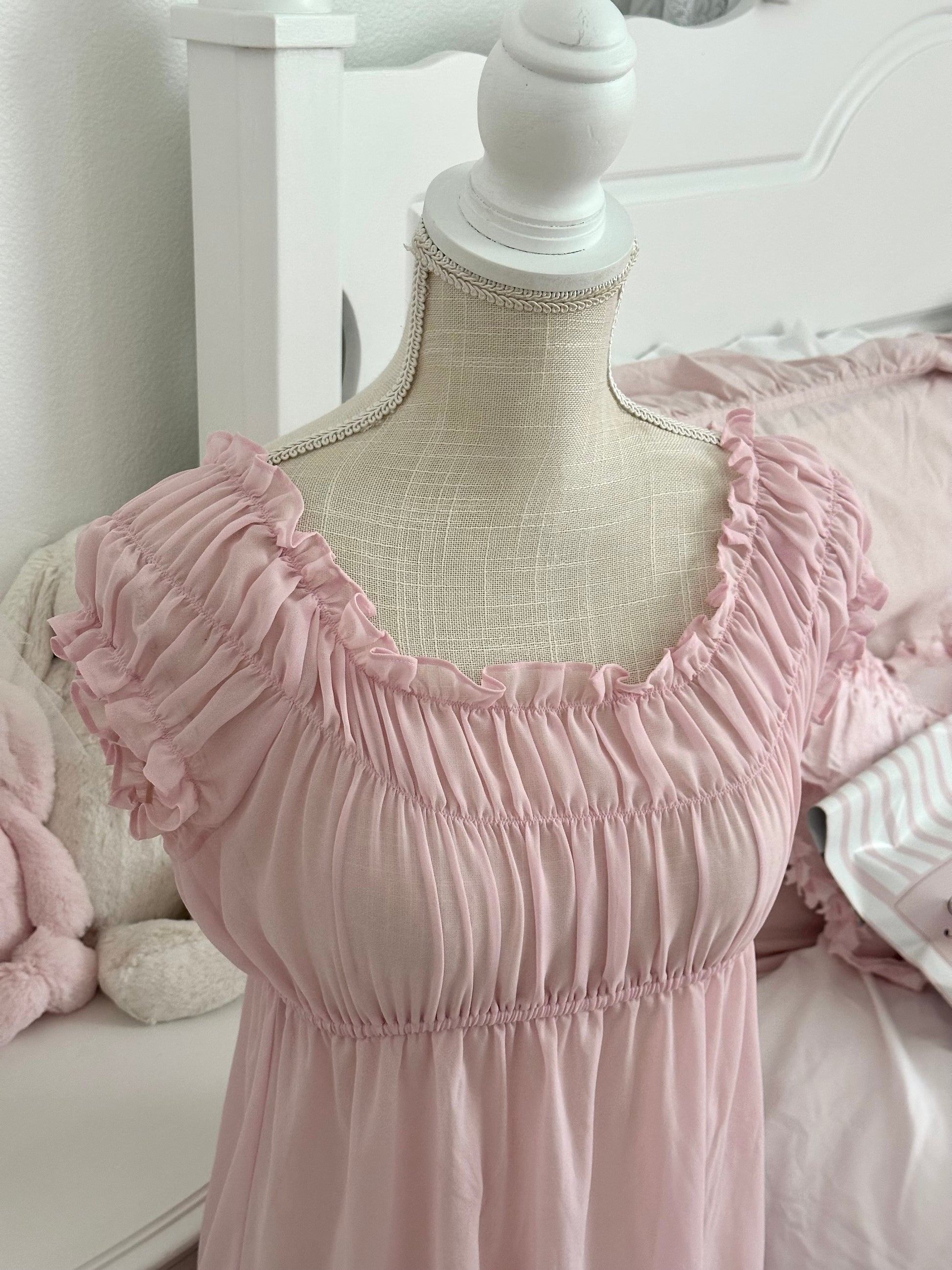Vintage 2002 Victoria’s Secret Pink Sheer Ruffle Babydoll Top Size: S