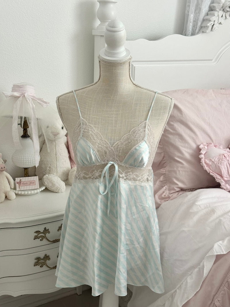 Vintage 2011 Victoria’s Secret Blue & White Striped Babydoll Cami Top Size: S