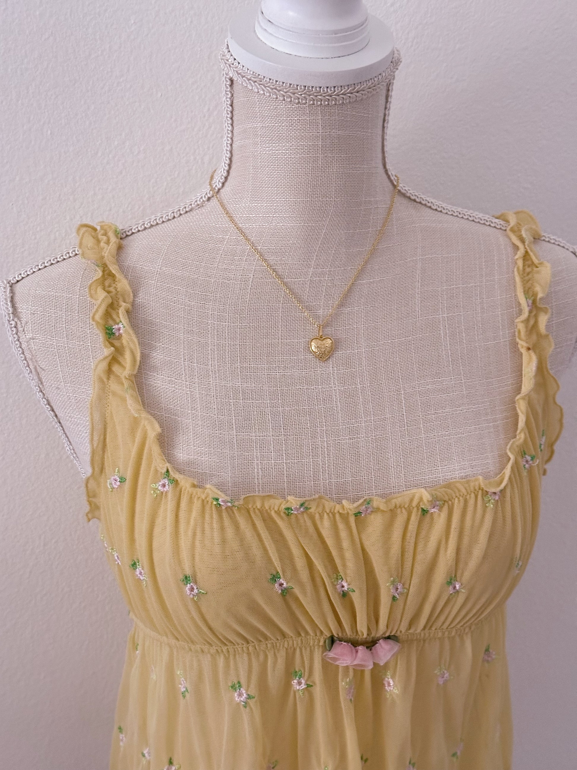 Vintage Victoria's Secret yellow floral milkmaid cami top Size: M