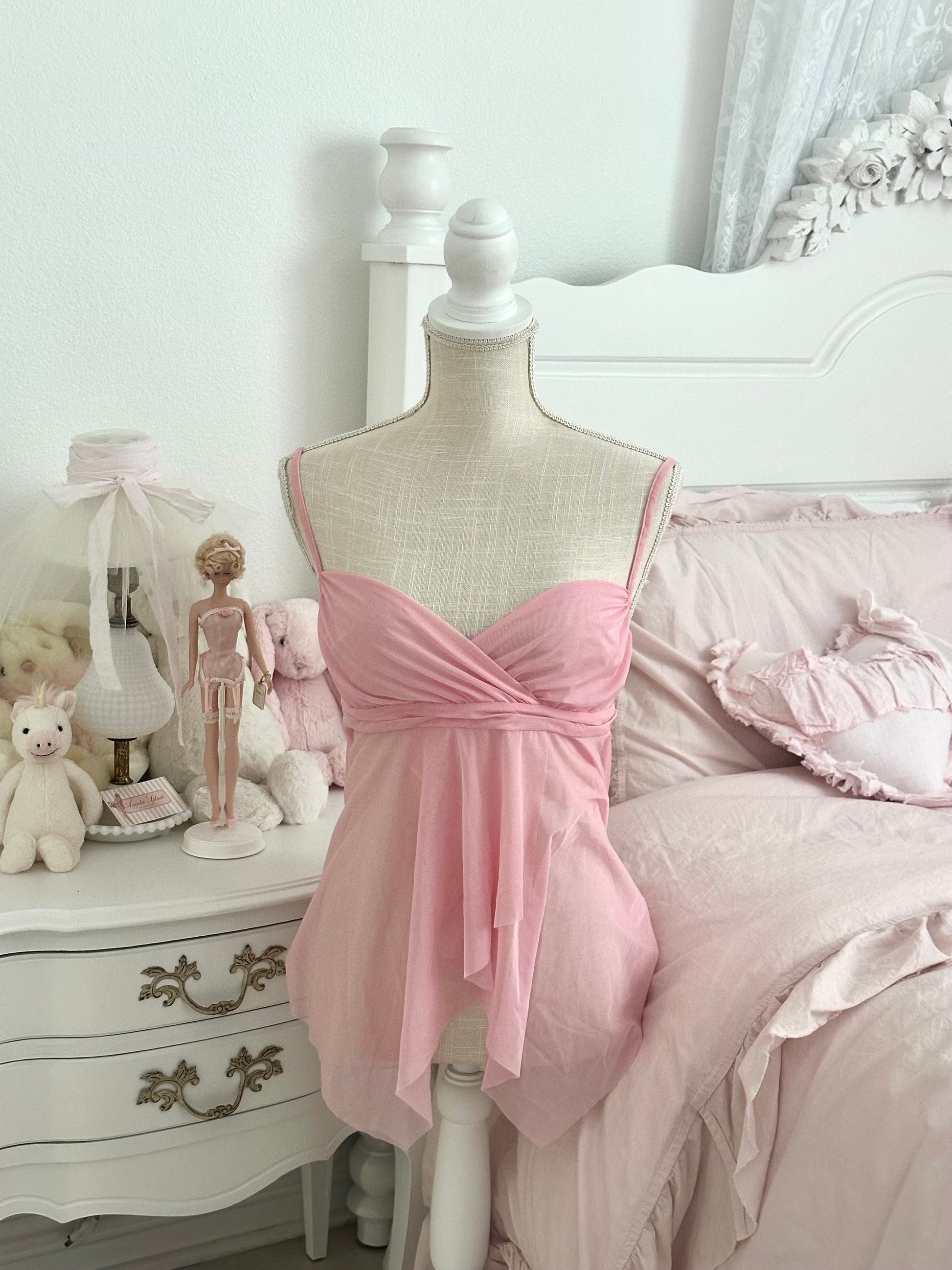 Vintage 2004 Victoria’s Secret Pink Whimsical Tiered Cami Top Size: M