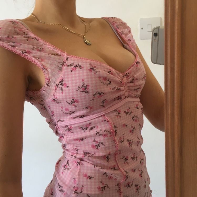 Pink Jane Norman milkmaid cami top size: S/M